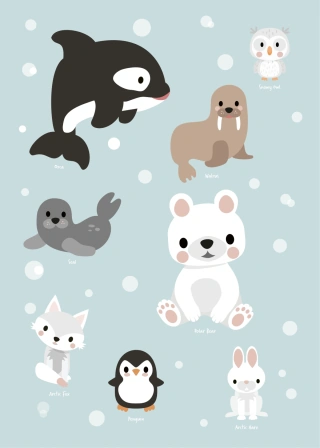 Forhåndsvisning av Plakater: Arktiske dyr