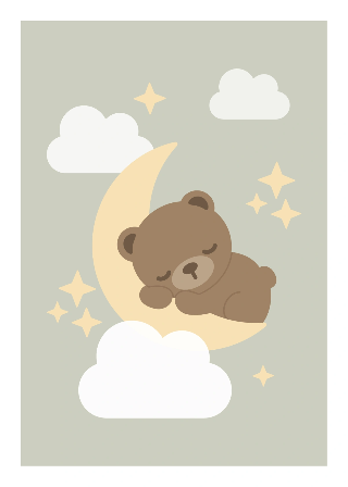 Forhåndsvisning av Plakater: Søvnig bjørnunge