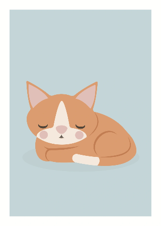Forhåndsvisning av Plakater: Oransje katt sover