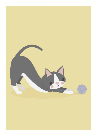 Forhåndsvisning av Plakater: Grå katt leker