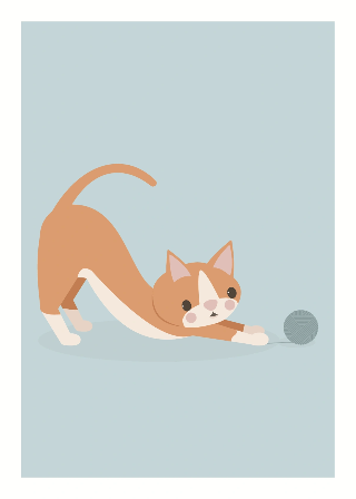 Forhåndsvisning av Plakater: Oransje katt leker