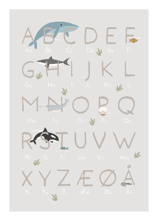 Alfabet med havdyr