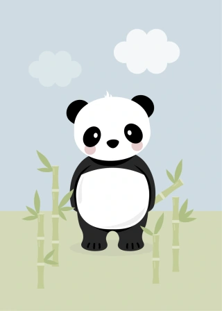 Panda i bambus