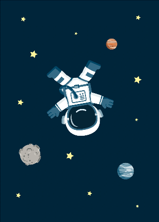 Forhåndsvisning av Plakater: Blå astronaut