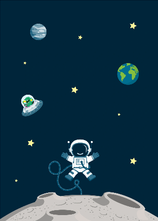 Forhåndsvisning av Plakater: Astronaut på planet