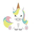 Sittende enhjørning